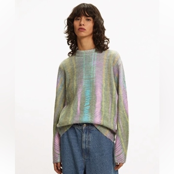 Parfois Sweaters - PARFOIS striped knit sweater, multi-color design
ribbed texture round neckline